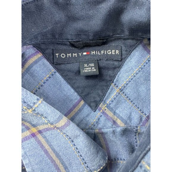 TOMMY HILFIGER BLUE BUTTON UP SHIRT SIZE XL | J1 - Picture 2 of 7